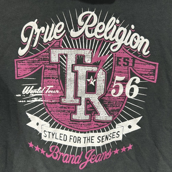 True Religion World Tour Full Zip Hoodie Womens Size M - Picture 3 of 6